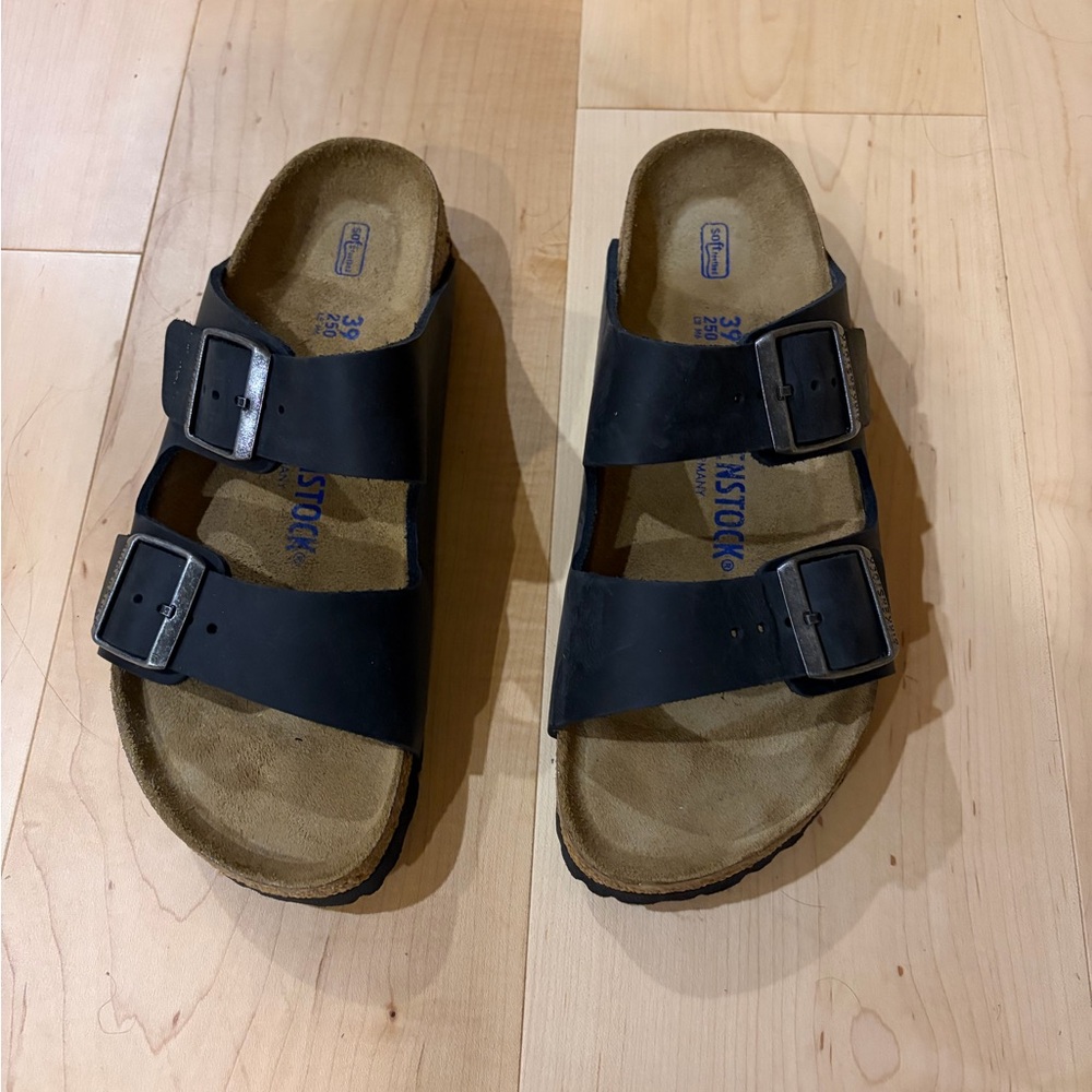 NEW Birkenstock Arizona Black Two-Strap Sandal - Picture 2 of 4